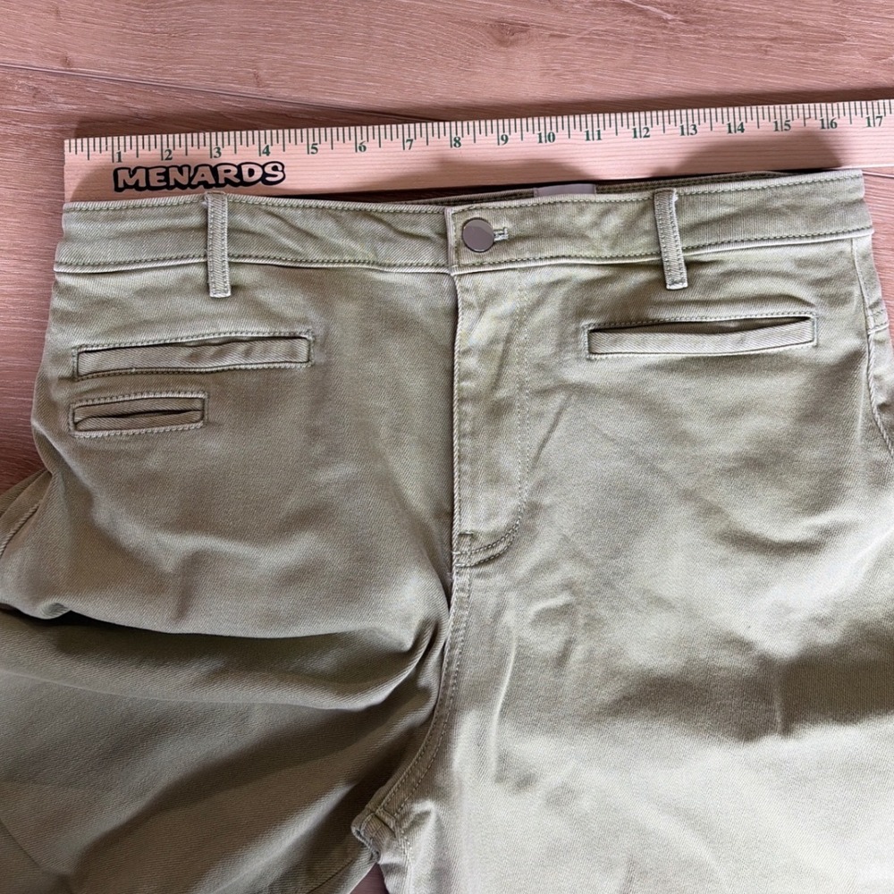 Maeve Anthropologie Olive Green Wide Leg High Rise Ettie crop Pants Size 29 - Picture 5 of 7